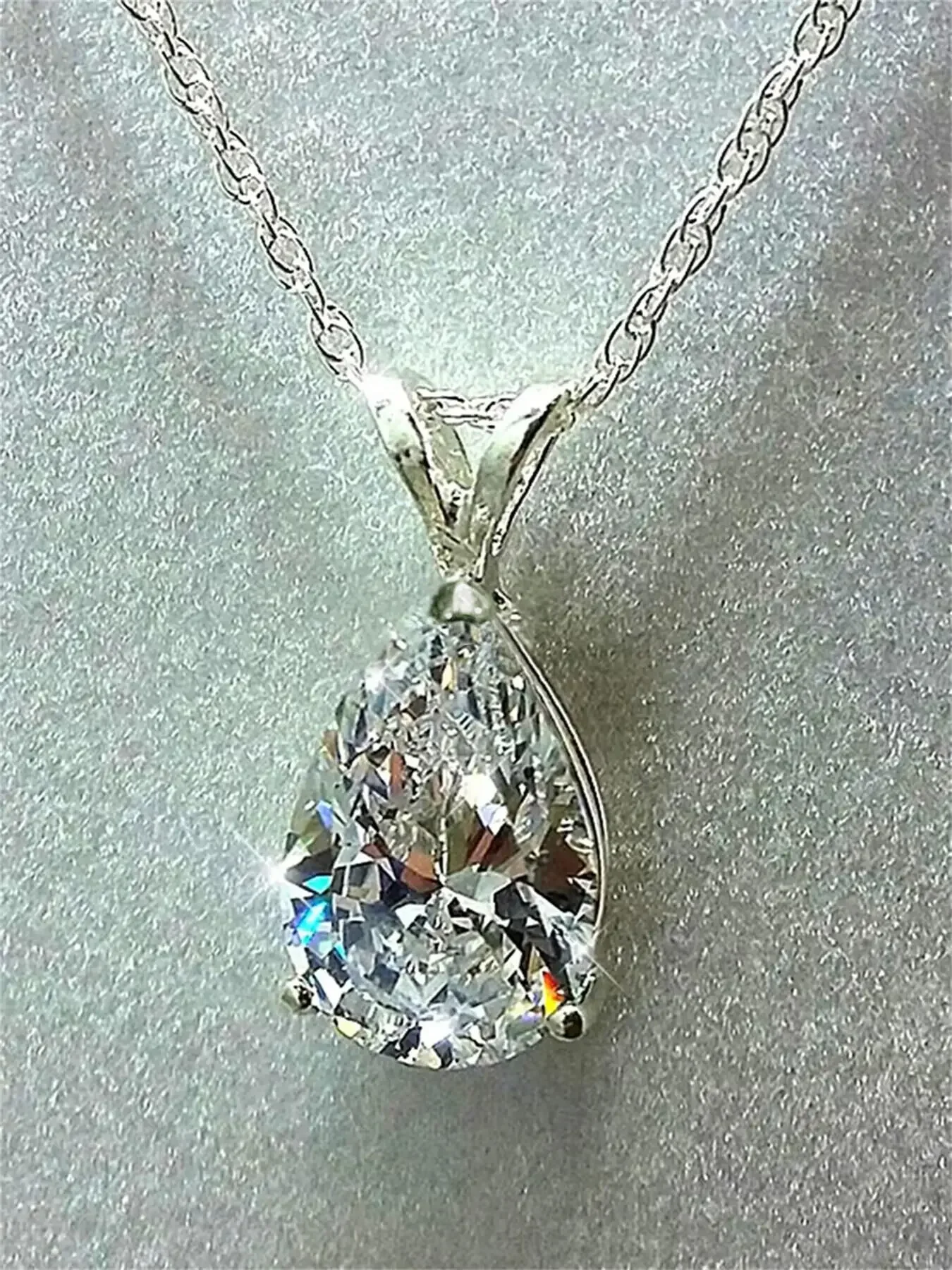 1 PC Elegant Cubic Zirconia Necklace Pendant For Women For Valentine's Day Gift Wedding Engagement Anniversary Party Jewelry Chic Gorgeous Jewelry