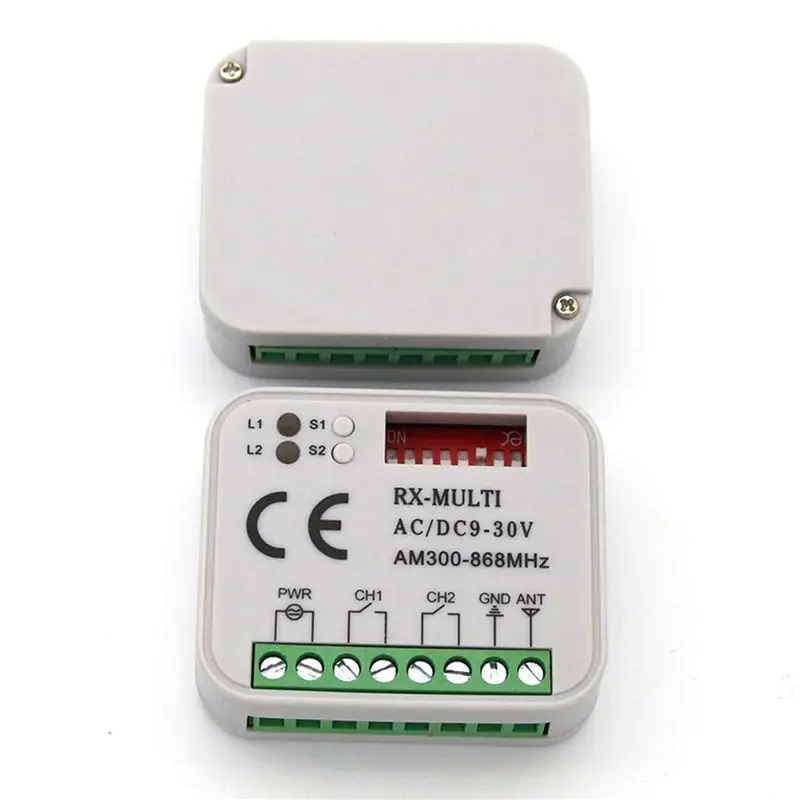 ABZZ-4X Garage Gate Remote Receiver 433 868Mhz RX MULTI 300-900MHZ AC/DC 9-30V Receiver With Remote Control