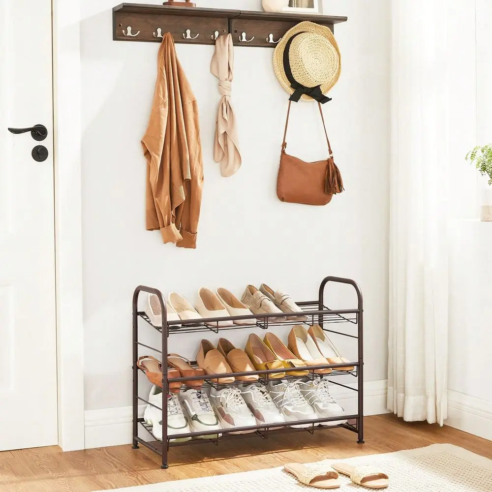 

Stackable Shoe Rack, 3Tier Shoe Rack Storage Organizer, Holds To 12 Pairs, Steel, 27 X 10.8 X 19.5 Inches, For High Heels, S
