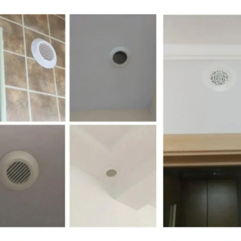 Adjustable Air Ventilation Cover Round Ducting Ceiling Wall Hole Air Vent Grille Louver Kitchen Bath Air Outlet Fresh System ABS