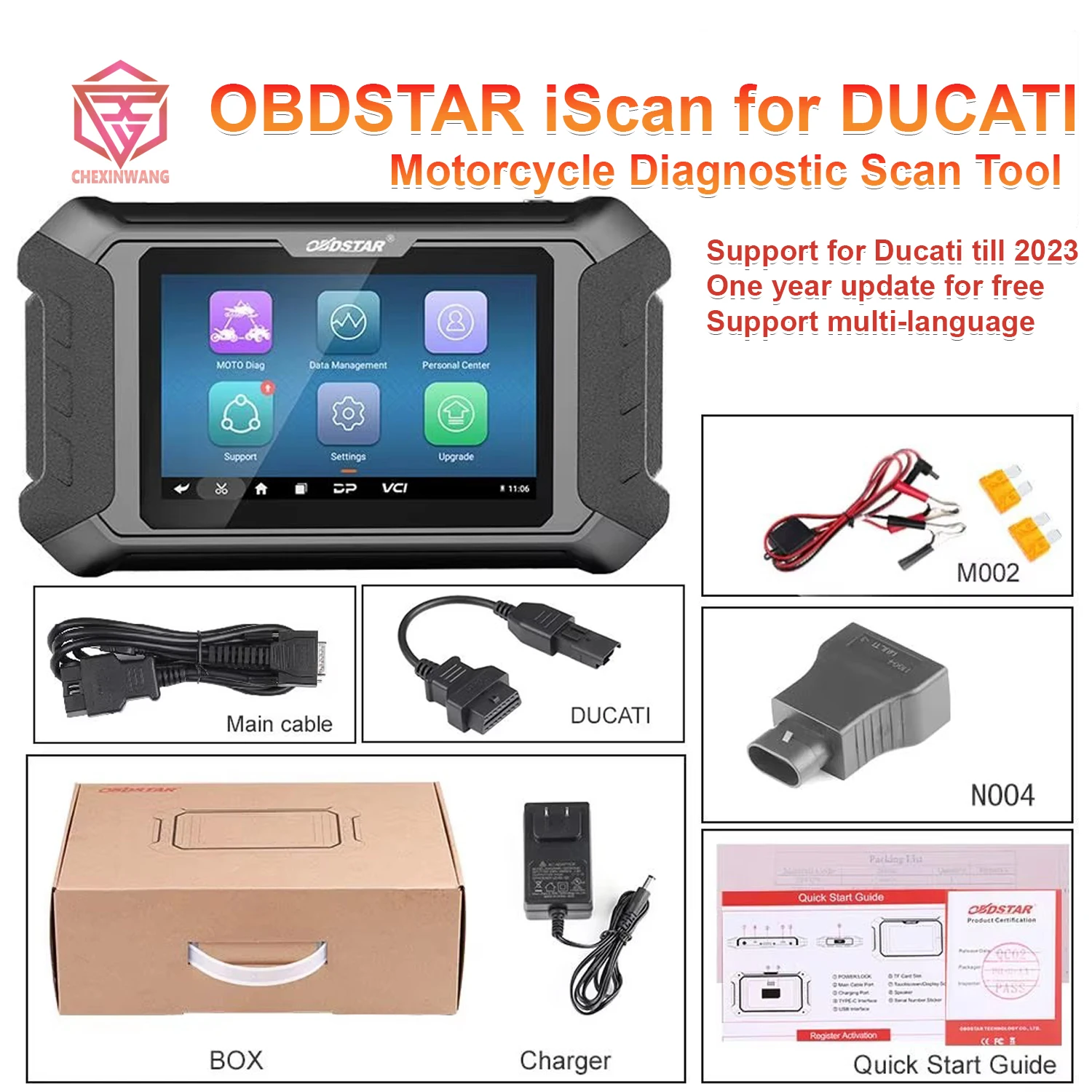 

OBDSTAR iScan for DUCATI Motorcycle Diagnostic Scan Tool and Key Programmer Service Light Reset Supports for Ducati till 2023