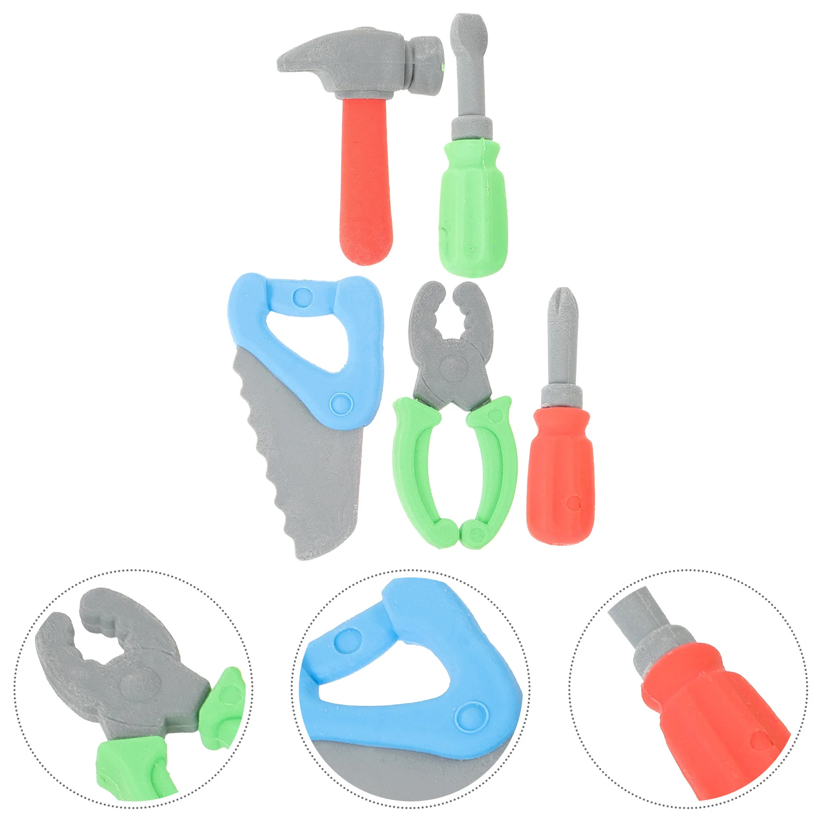 

4 Sets Stationery Erasers Cartoon Repair Tool Shaped Kids Students Cute Pencil Eraser Portable Small Lightweight for Children