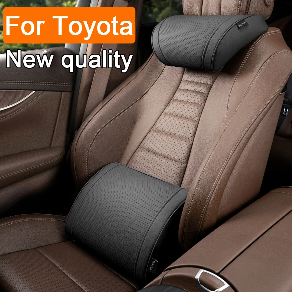 

Подголовник автомобиля, мягкая кожаная подушка для шеи автомобиля, подушка для поясничной поддержки сиденья для Toyota RAV4 Coralla Hilux Land Cruiser FJ Camry Pirus