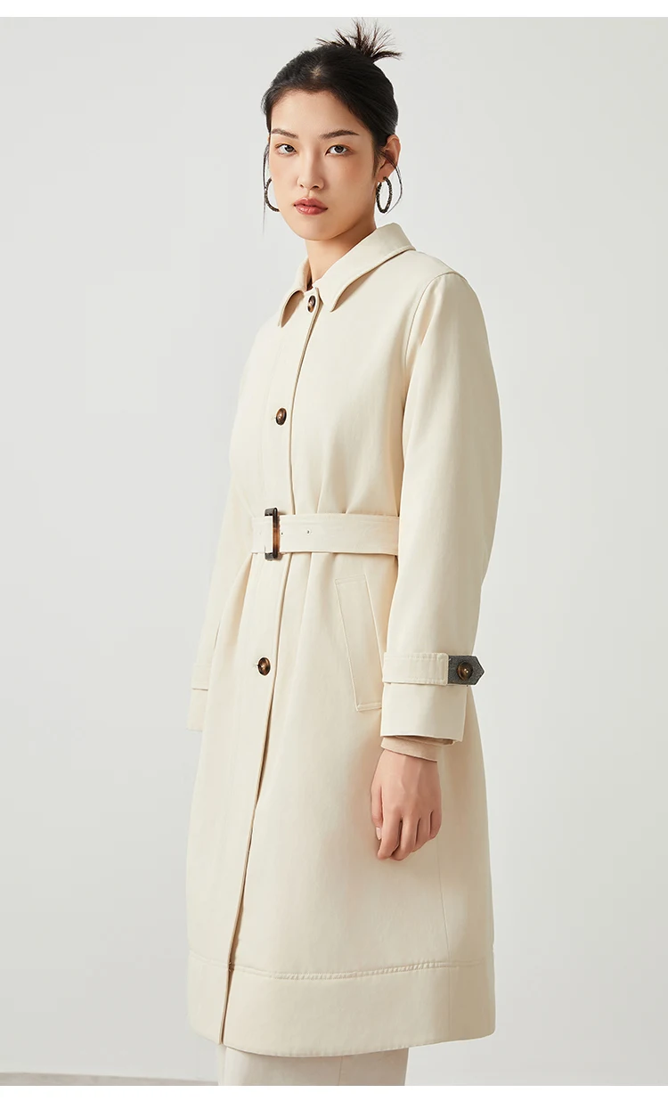 K2536W 50% Baumwolle Windbreaker Luxus Damenbekleidung Herbst Damen Langer Trenchcoat – Detail 4
