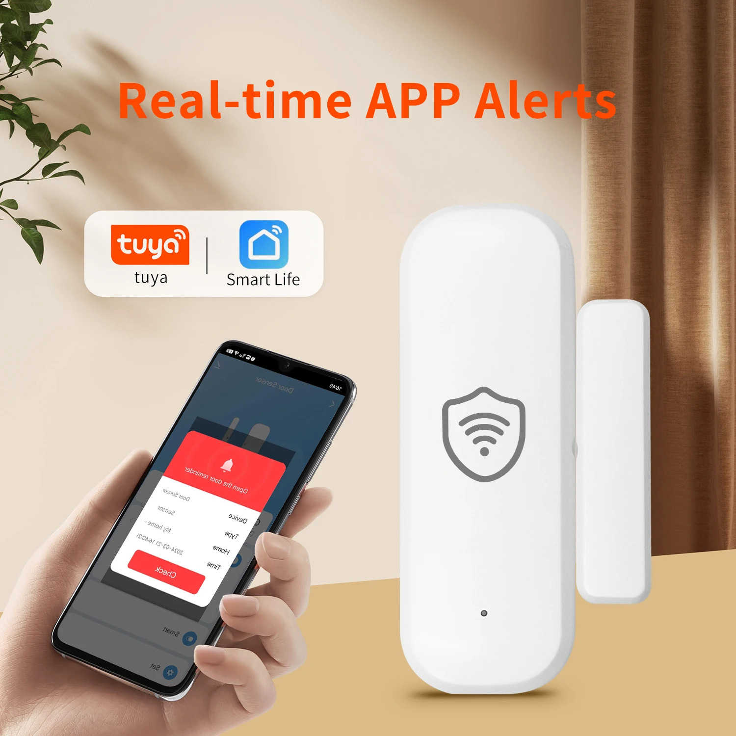 

Tuya WiFi/Zigbee Door Sensor Smart Home Alarm Security System Smart Life Control Automation Residential With Alexa Google Home