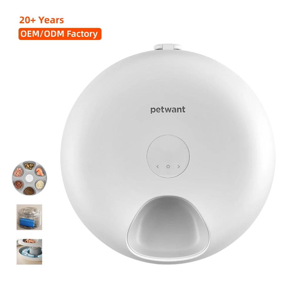 

Automatic 6 Meals Timed Pet Bowls Feeder LED Screen 2 Ice Packs Cats Small Animals Dry Wet Food Dispenser