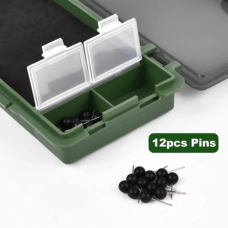 Carp Rig Box with Fish Hook, Carp Fishing Storage Box, Rig Board with Pins Carp Fishing Rig Container for Carp Fishing