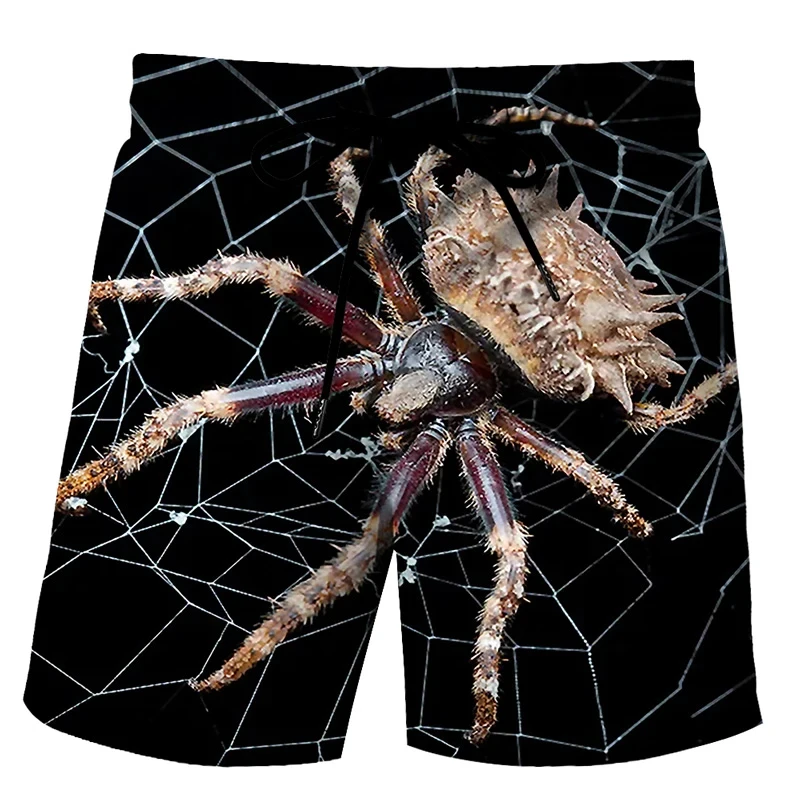 Men Summer Board Shorts 3D Spiders Printed Beach Shorts Pants Swimsuit Men 2024 New Swim Trunks Beach Sport Gym Short Pants