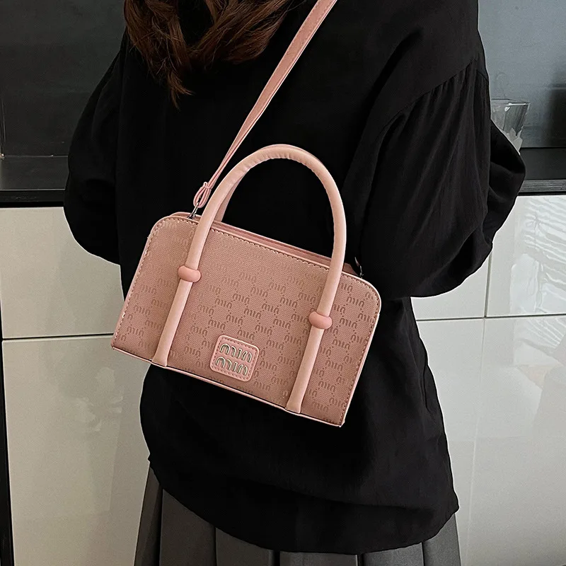 

2025 Designer Square Bag for Women Minimalist Shoulder Purse with Top Handle Niche Crossbody Bag