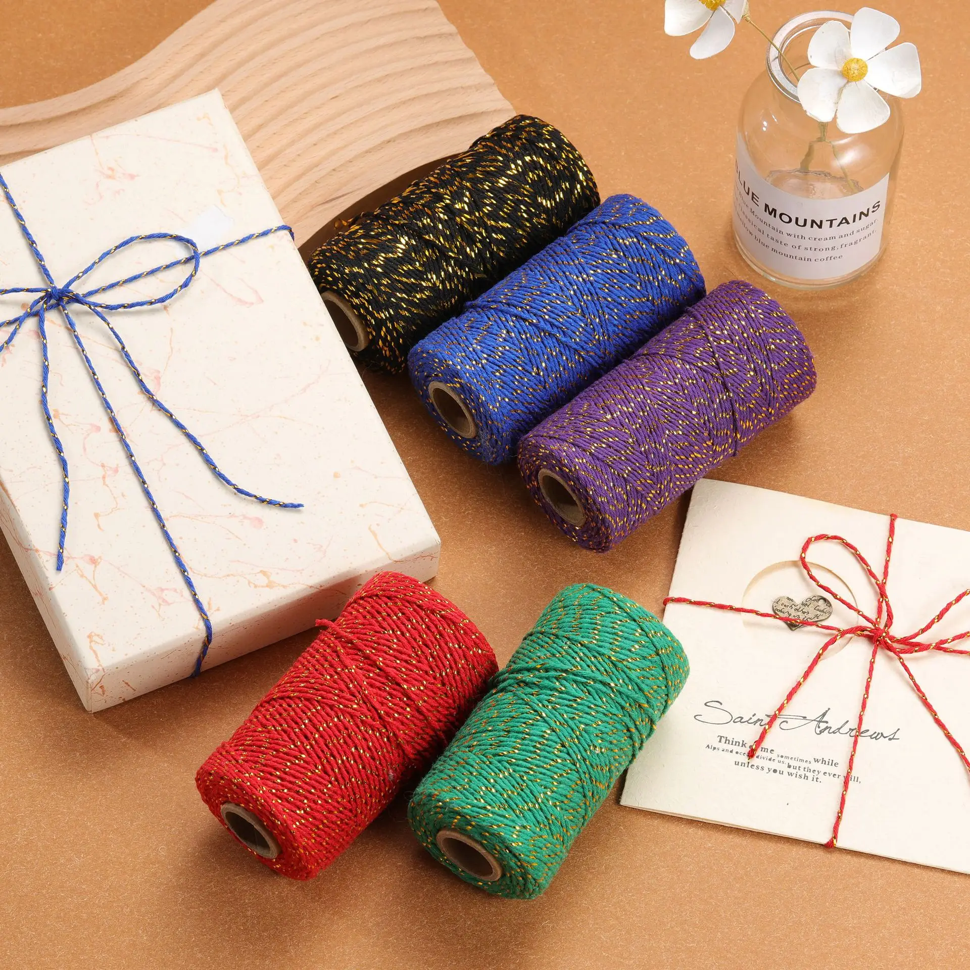 Cordão de algodão de cor dupla - Home And Textiles Today avaliação e preço
