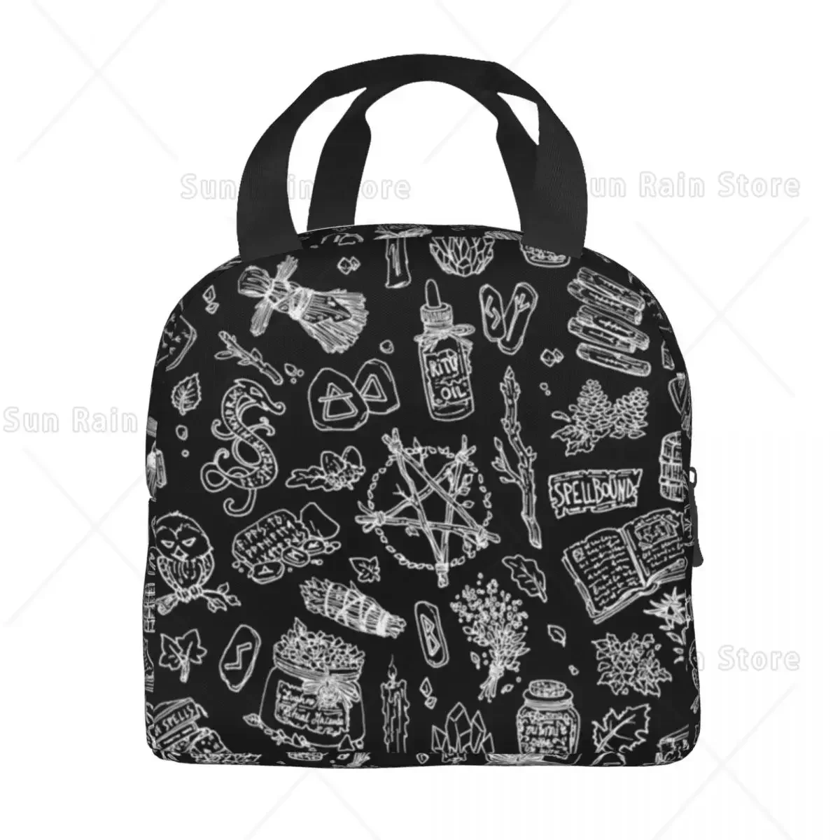 Dark Pagan Witches Gothic Goth Thermal Insulated Lunch Bag Women Resuable Lunch Tote for Outdoor Camping Travel Storage Food Box