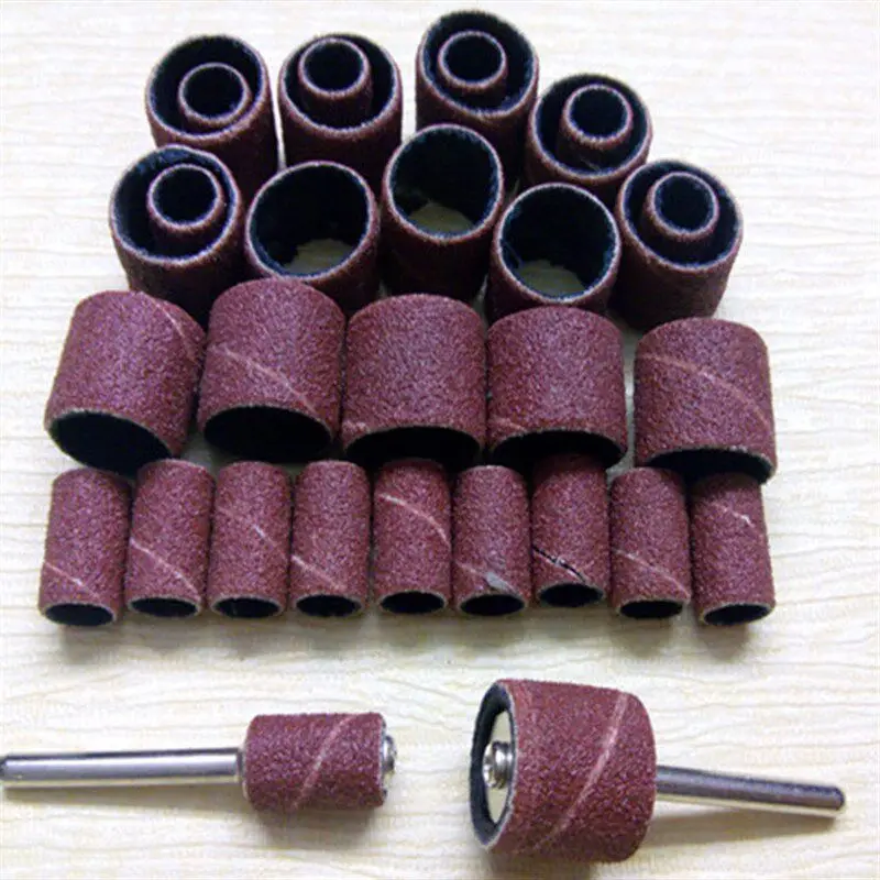 1-20Pcs 8mm 15mm Rubber Core Sandpaper O-Ring 80-600Grit For Dremel Woodworking Metal Rust Removal Furniture Refinish Tools
