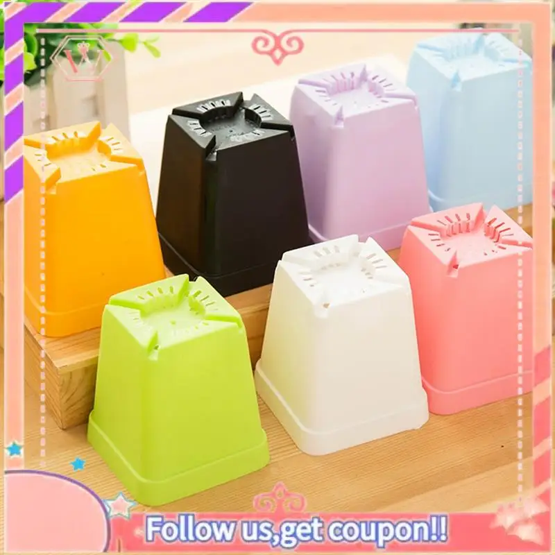 Upgraded Mini Colorful Flower Pots, Plastic Flower Pots, Succulent Flower Pots (Random Colors)