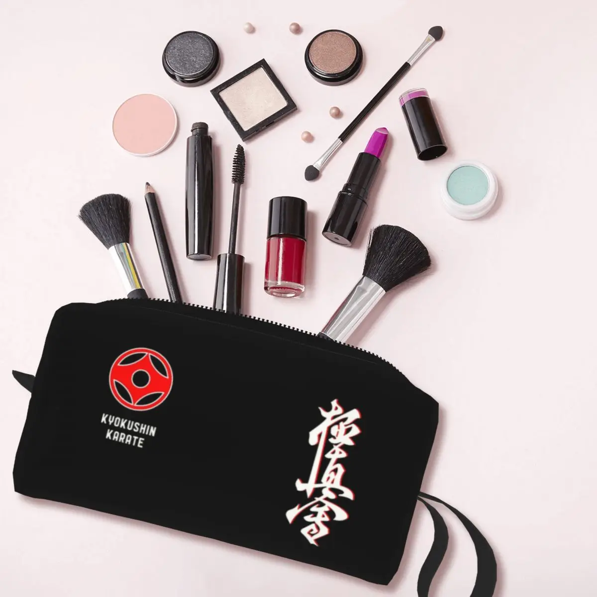 Personalizado Karate Kyokushin Saco De Higiene Pessoal para As Mulheres, Artes Marciais Maquiagem Organizador Cosmético, Senhoras Beleza Armazenamento Dopp Kit Case