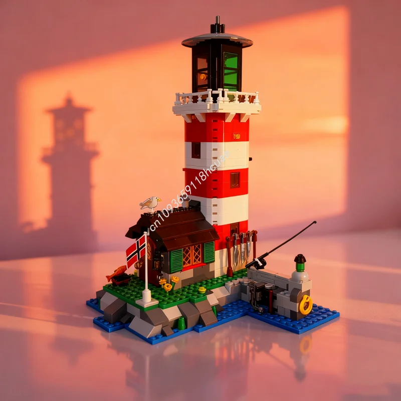 

729 шт. MOC Island Lighthouse Revisited Creatored модель строительные блоки игрушка собрать DIY Рождественский подарок творческое образование кирпич