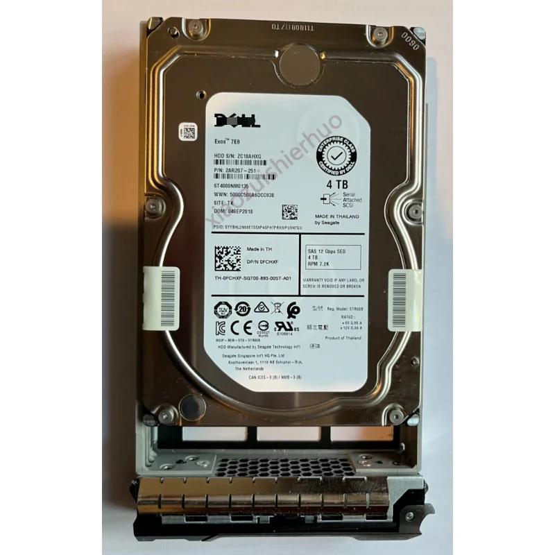 FCHXF-SATA hdd for dell、4テラバイト、7.2k、sas、3.5 