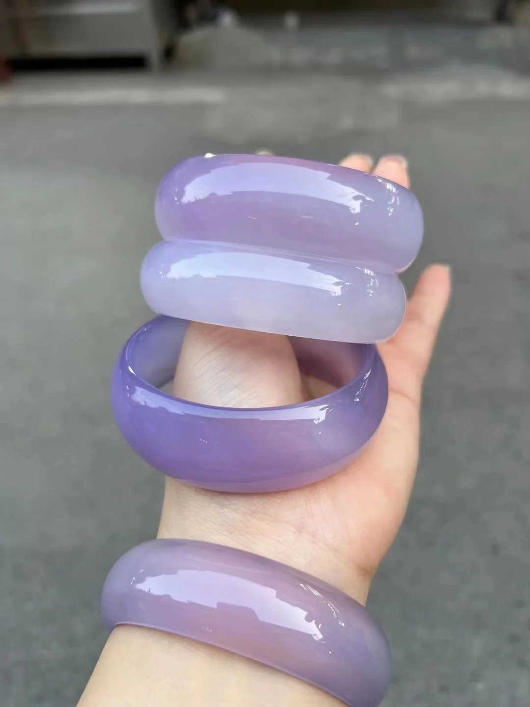 

New Natural Lavender Color Bracelet High-end Products widen Jade Bangle Handring Exquisite Elegant Handring women's Jewelry