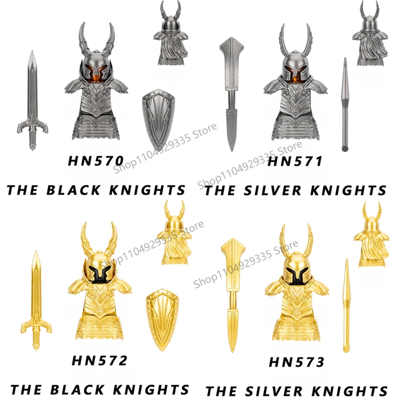 NH570 DT017 GP201 Paladyni Rycerze Wojownicy Klocki Konstrukcyjne Gry Anime Żołnierz Opancerzony Figurka Akcji Akcesoria Model Zabawka Prezent