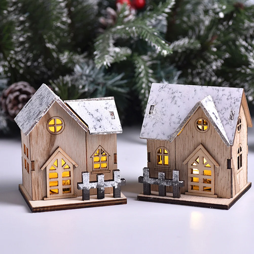 

2pcs Luminous Christmas Mini Small Decorations Ornaments Xmas Desktop Decor Small Ornaments Festival Gift