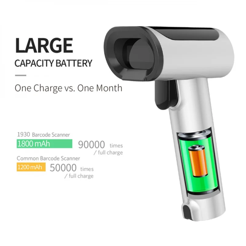 Charging Base Barcode Scanner Wireless Bluetooth Handheld 1D 2D QR Reader Pocket Size for Warehouse Retail