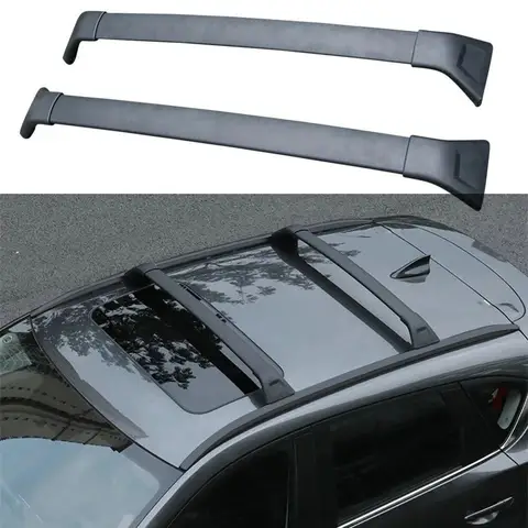 Fits For Mazda CX-5 2017-2025 2PCS Cross Bar Ajustable Roof Rail Rack Lockable Cargo Bars Silver and Black