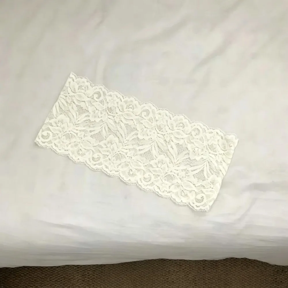 Vintage 15cm Wide Lace Waistband Hollow Out 3D Floral Stretch Lace Sash Scallop Edge Wrap Design Floral Lace Wrap Waist Accent