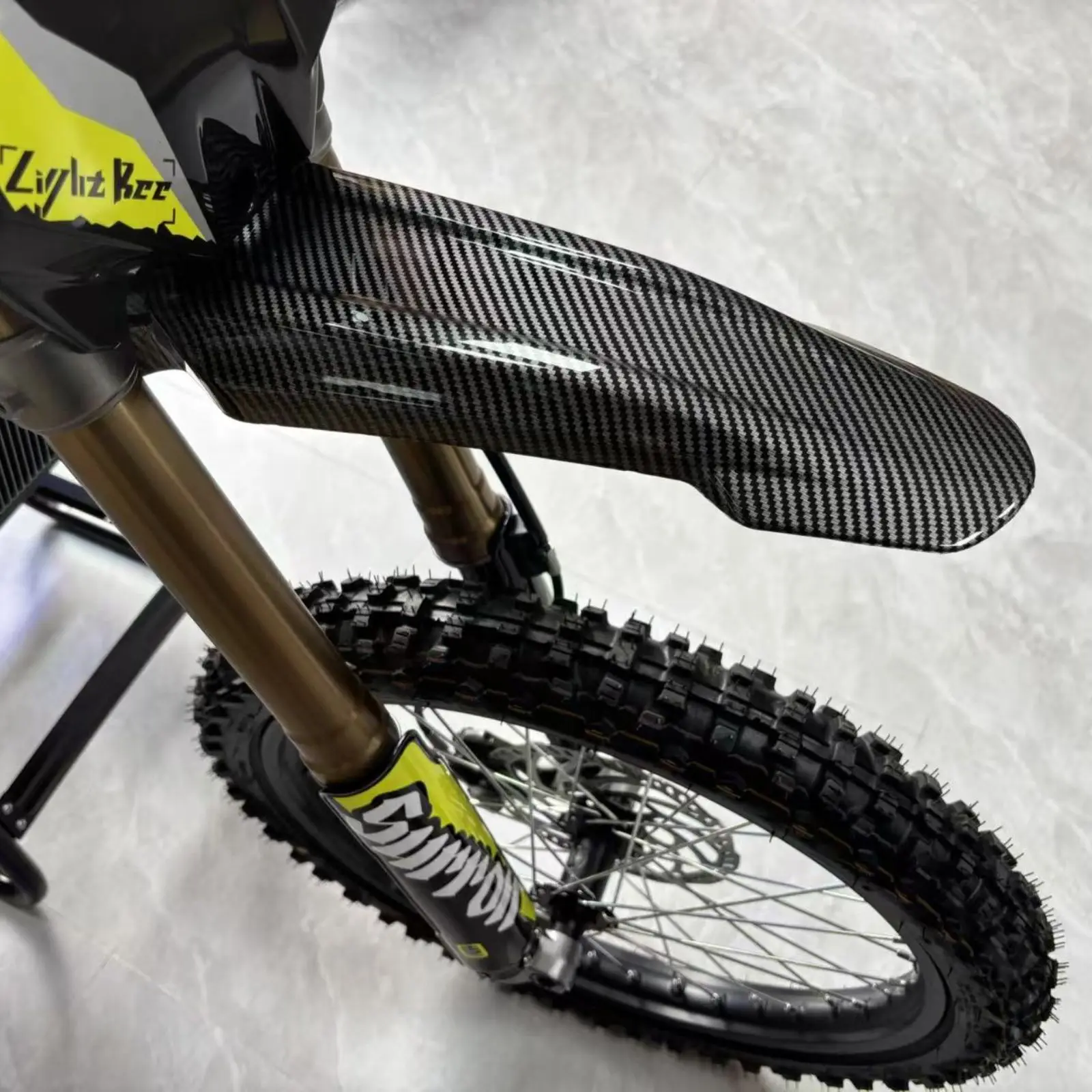 حاجز أمامي على طراز ألياف الكربون لـ SURRON Light Bee - ترقية واقي الطين للدراجة الترابية #5