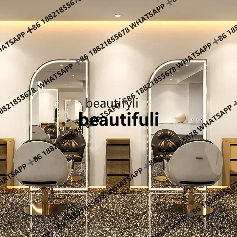 11 NewBarber shop hair salon perm and dye mirror table floor-to-ceiling double-sided hair salon hair cutting mirror