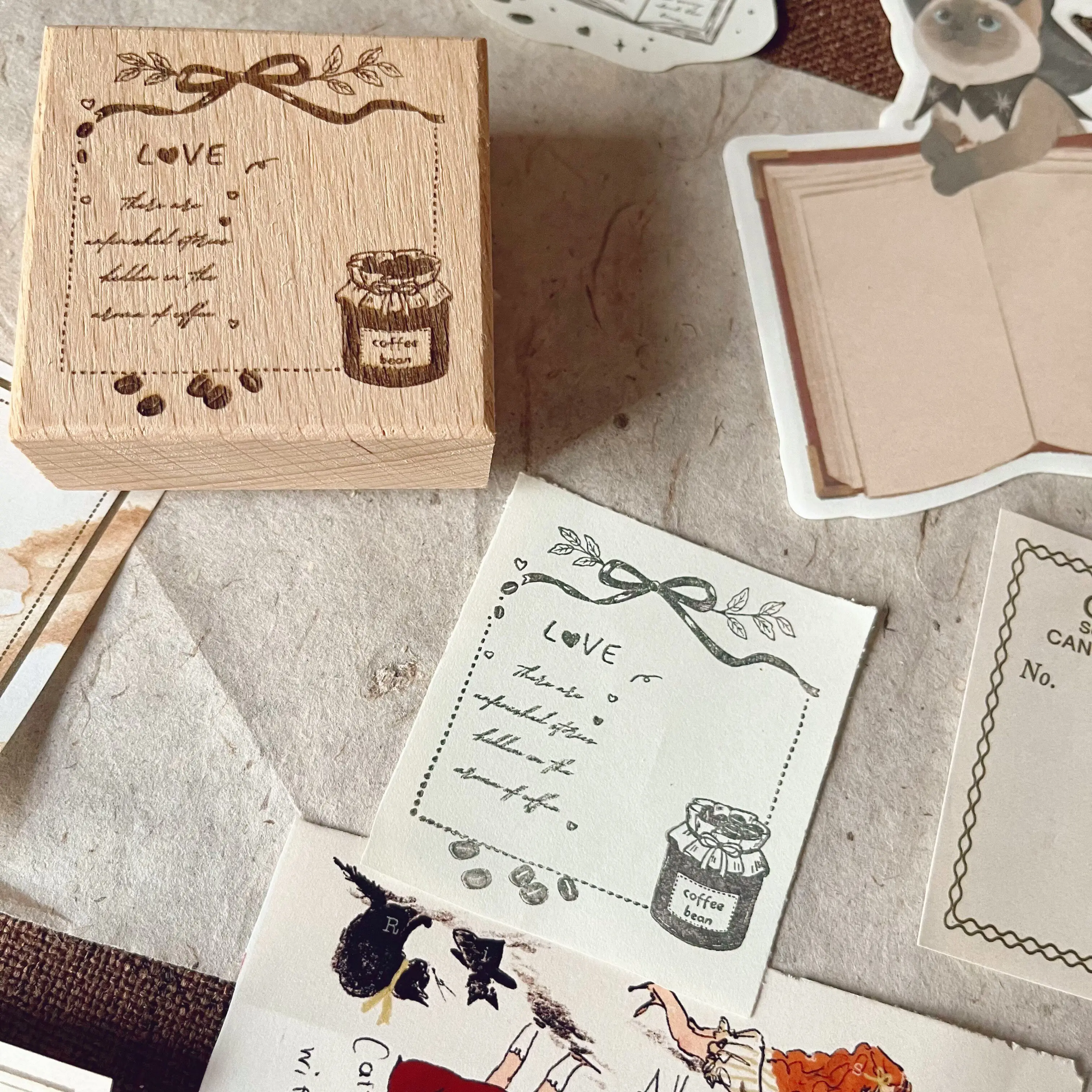YGJ Salt Retro Coffee Theme Journal-Stempel Holzstempel Holzstempel Journal Collage DIY Scrapbooking – Detail 7