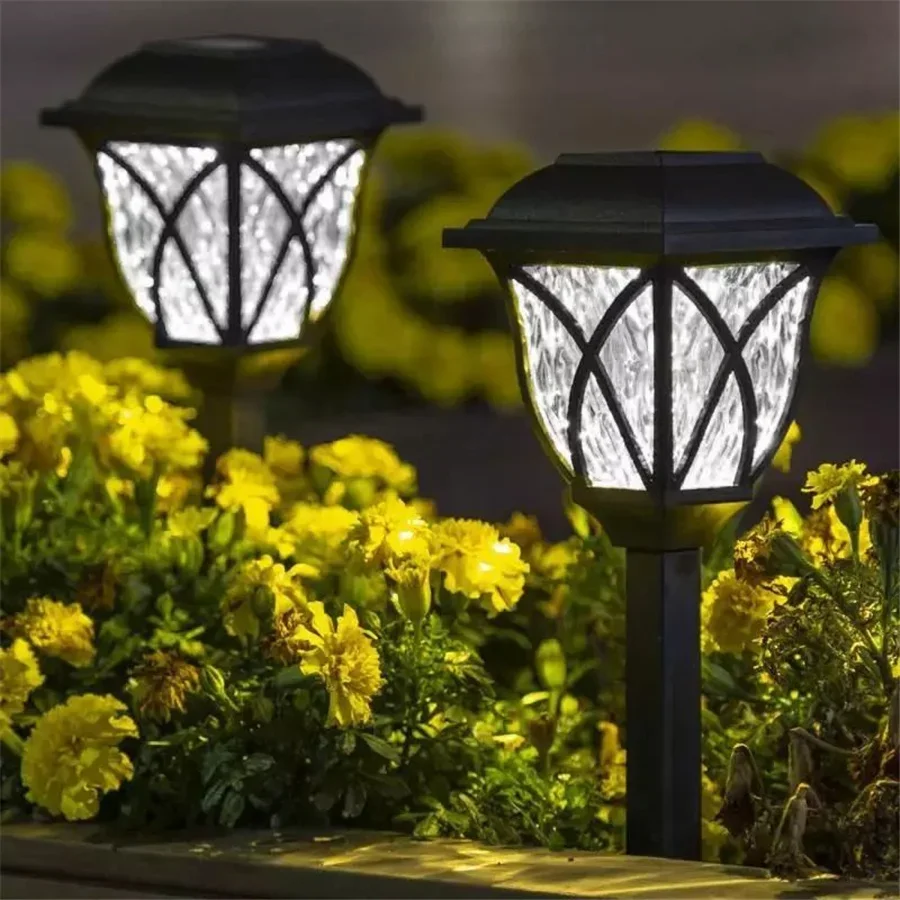 

Waterproof Led Solar Lights Outdoor Retro 2Pcs Solar Powered Landscape Lights Home Yard Lawn Garden Decorations Pathway Lighting