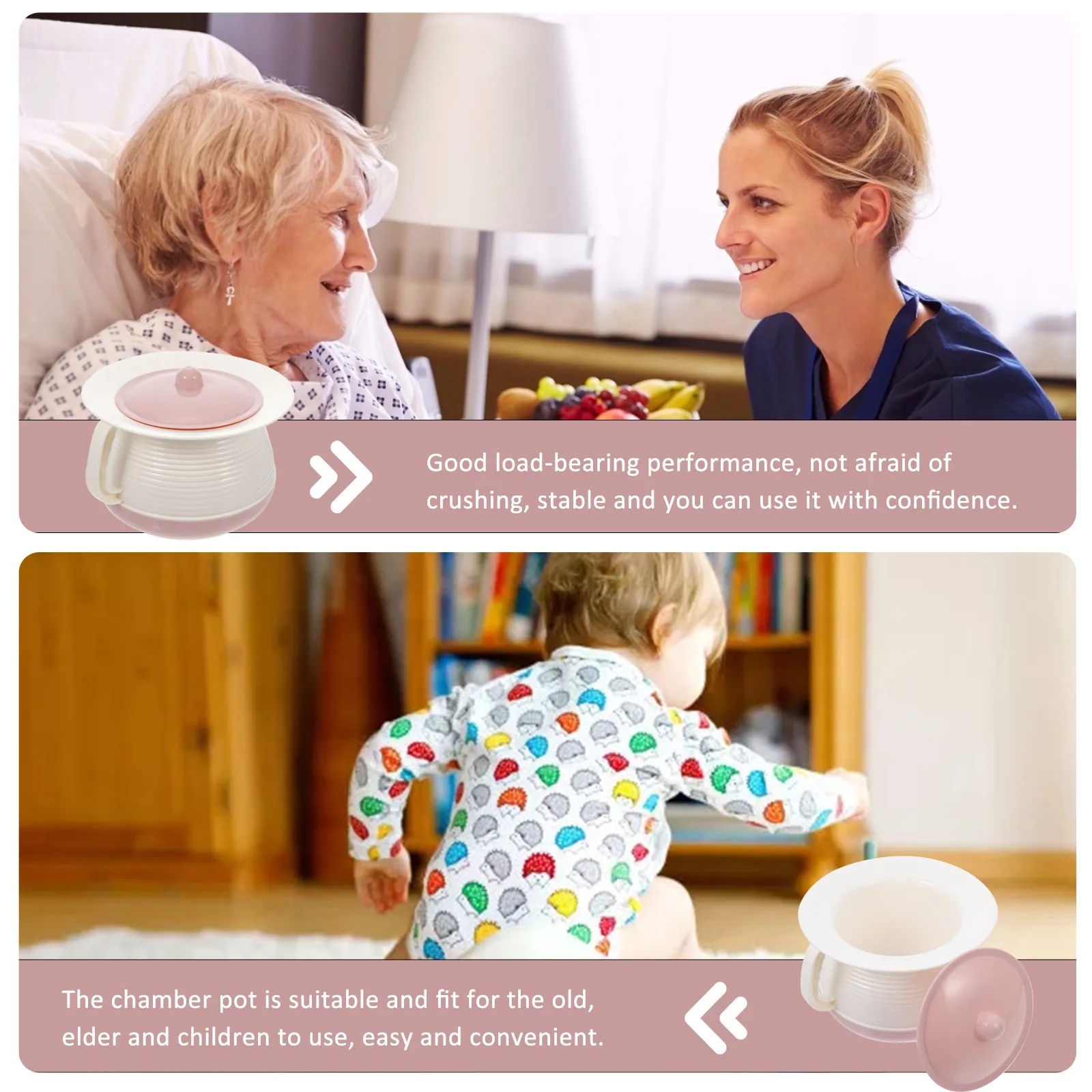 

1Pcs Thickened Spittoon Lid Drop Resistant Plastic Elder Portable Urinal Bucket Home Chamber Pot Handle Cover Odor Proof