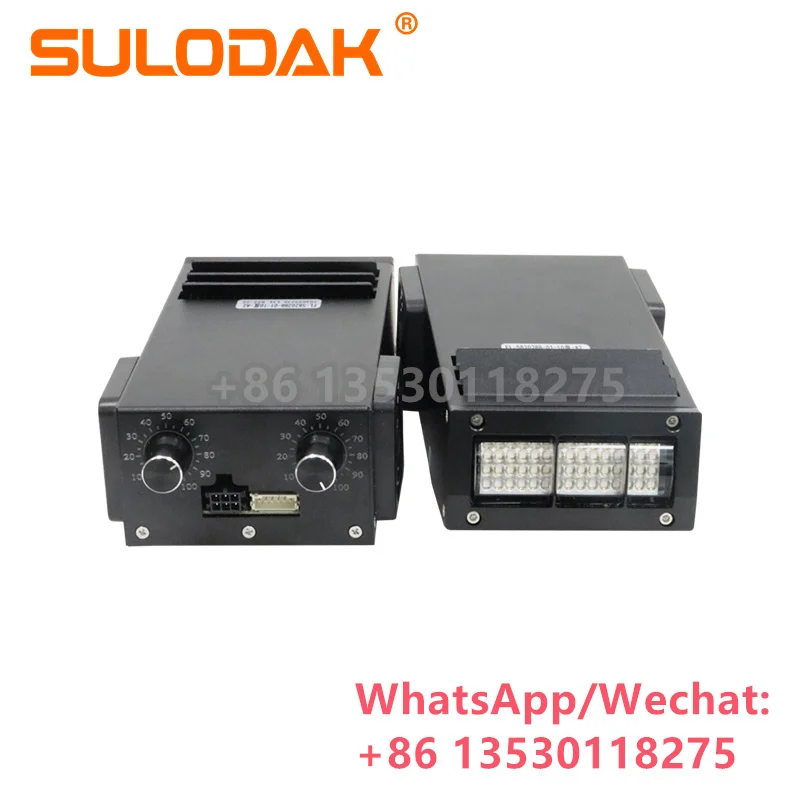 Lampada UV per stampante UV a due controller 58 * 20mm / 35 * 15mm Angolo della lampada LED UV inclinabile per evitare intasare l'alimentazione di controllo della manopola della testina di stampa