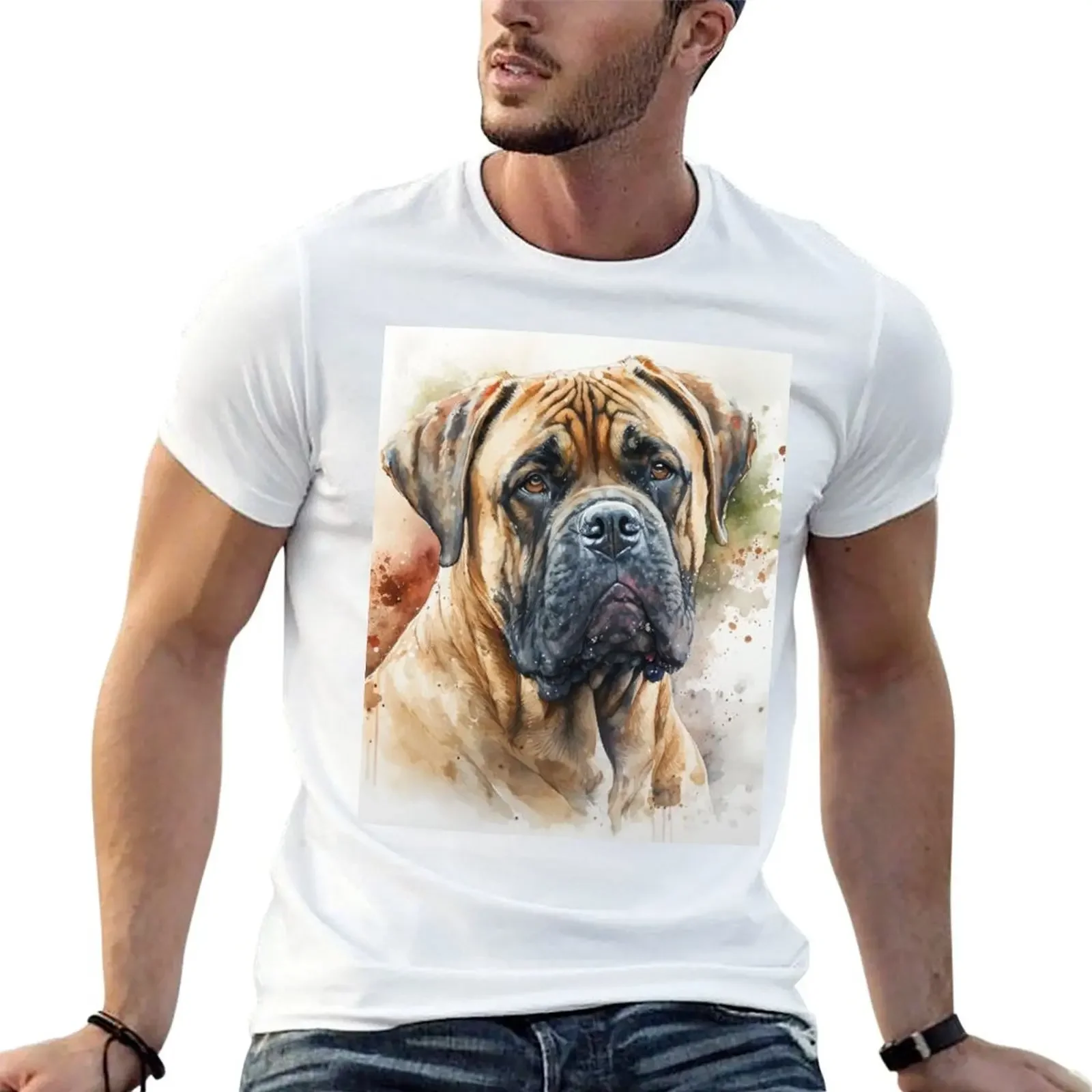 Watercolor Art of a Cute Bullmastiff T-Shirt sublime new edition compression shirt men