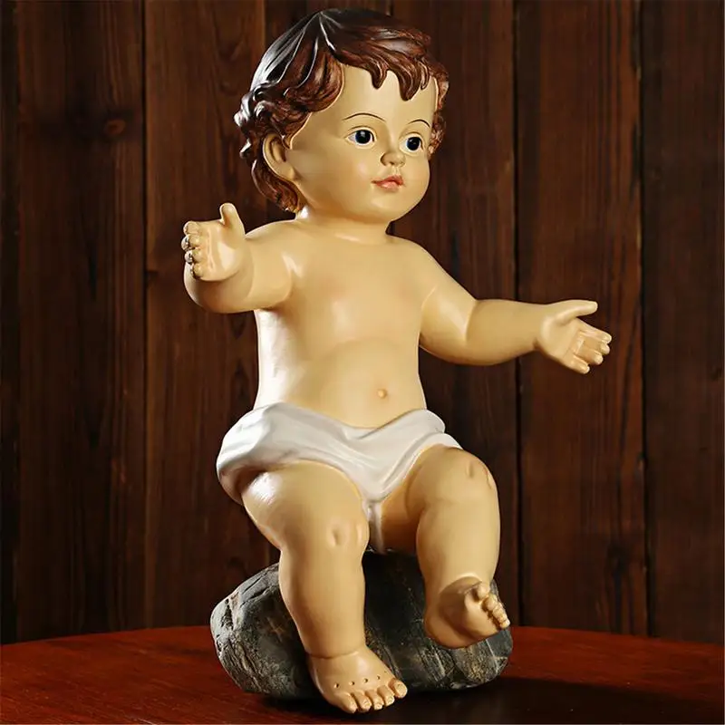 Children's Religious Nativity Resin Figure Small Baby Jesus Doll For Christmas Church Friendship Gift Figurine Manger Group 6CM