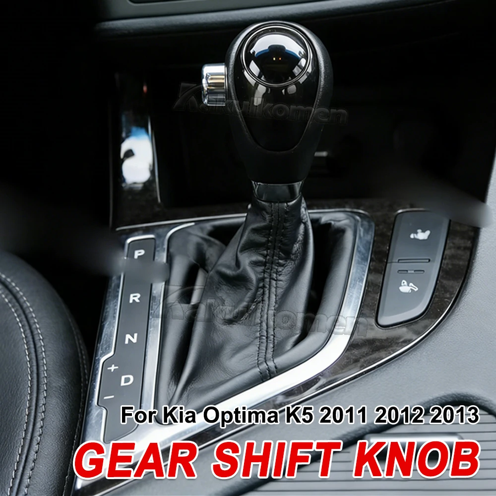 For Kia Optima K5 2011 2012 2013 Black/Carbon Fiber/Wood/Gray Automatic Gear Stick Lever Shift Knob With PU Leather Boot Cover