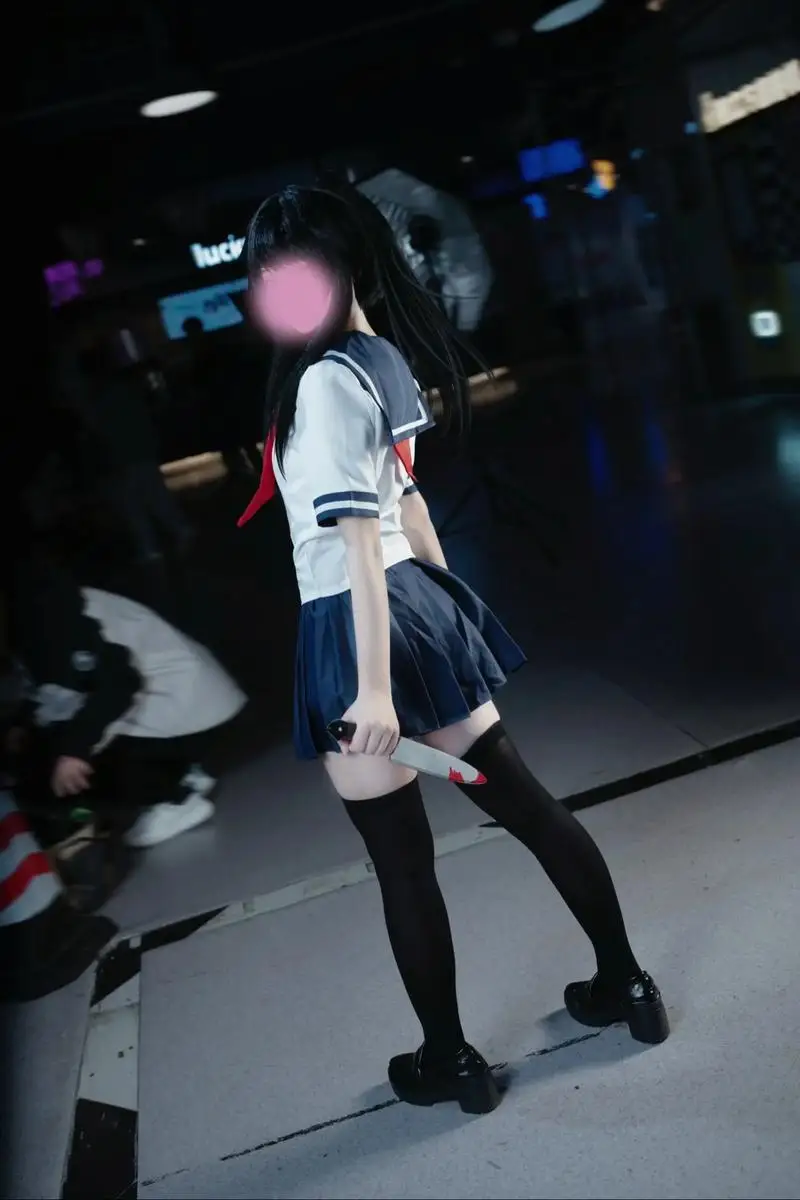 أزياء Yandere Ayano Aishi التأثيرية أزياء محاكاة اللعبة Yandere شعر مستعار تشان بدلة بحار المدرسة الثانوية Jk زي الحفلات النسائية ملابس كوس #5