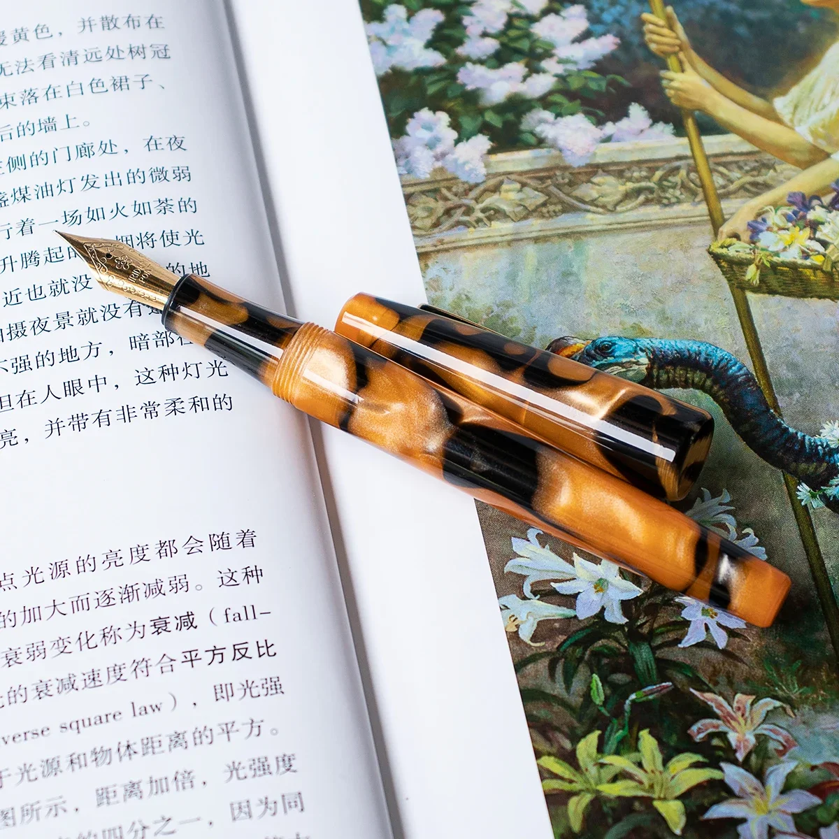 

A109 Acrylic Torpedo Fountain Pen Gold Nib Practice Calligraphy Art 35# Nib Acrylic Resin Writing Business Office Supplies Gift