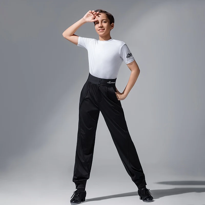 2026 New Latin Dance Performance Costumes For Boys Short Sleeved Practice Clothes Kids Samba Chacha Tango Latin Wear DQS20474