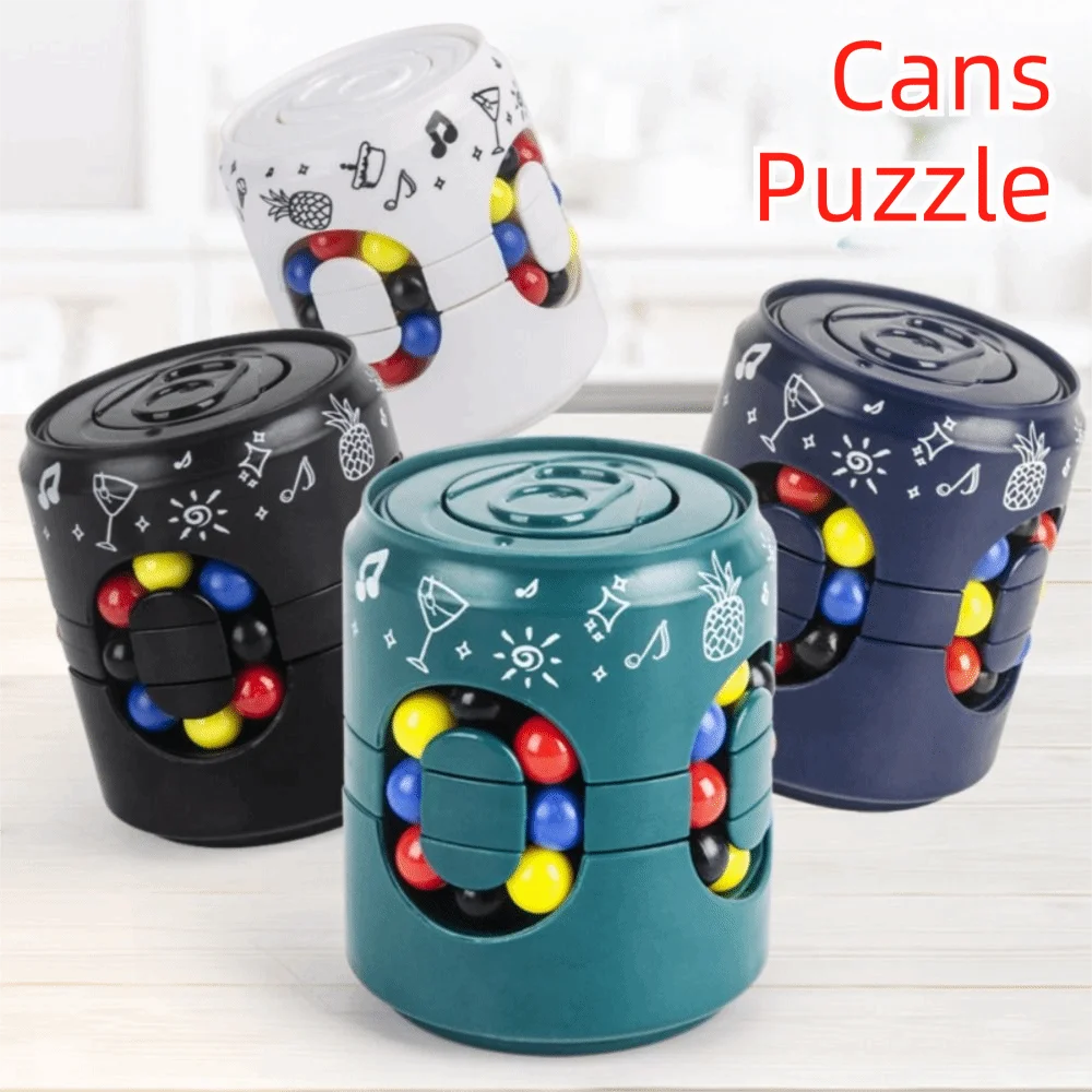 Funny Plastics Soda Can Fidget Toy Finger Gyro Rotating Ball Finger Spinner Gyro 3D Can 's Cube Toys
