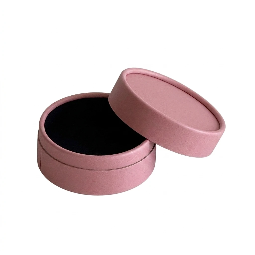 Elegant Jewelry Storage Box Round Velvet Case for Wedding Gifts Retail Packaging Logo Ring Necklace Organizer Box