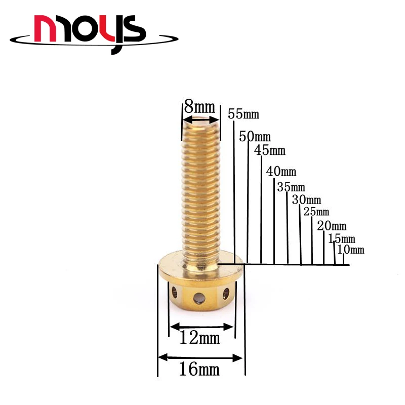 Винты из нержавеющей стали 304 с титановым покрытием M6 M8x 10 15 20 25 30 35 40 45 50 55 60 мм фланцевые винты с шестигранной головкой для тормоза мотоцикла cal