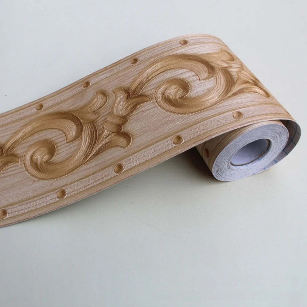 1 قطعة 5 متر/196.85in بولي كلوريد الفينيل ذاتية اللصق اللوح الجدار ملصق الأزهار التفاف الخصر ملصقات مقاوم للماء ثلاثية الأبعاد جدار الحدود ديكور #5