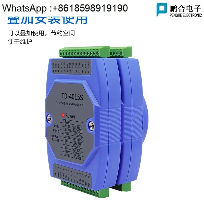 Resistencia térmica del módulo colector de temperatura PT100 a RS485 modbus grado industrial 8 canales