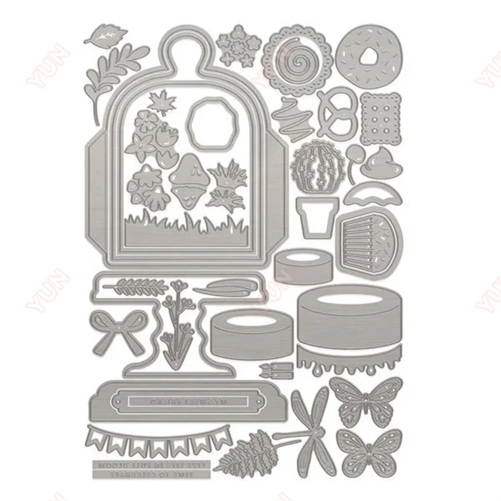 Metal Cutting Dies Scrapbooking Wishing You Love Frame Maker Die Set Box Bell Jar Greeting Cards Make Everyday Count Frame