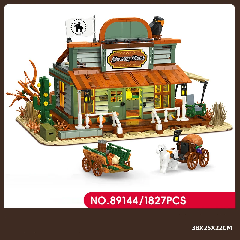 Idee Huis Architectuur Baksteen Westerse Kruidenier Bouw Bouwsteen Model Sets Speelgoed Met Licht Voor Kinderen Geschenken