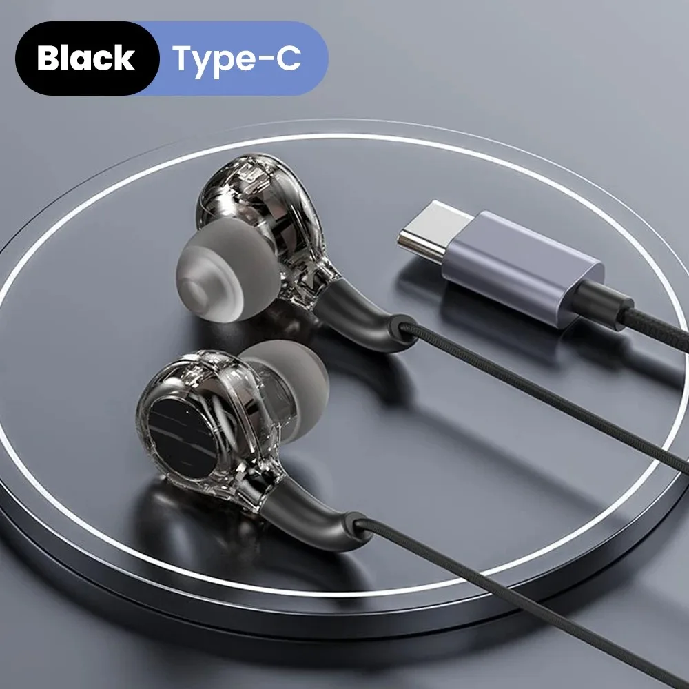 

EARDECO Wired Earphone HIFI lossless Sound Noise Canceling Wired Headphones 3.5mm/TypeC with Mic Earphone For Samsung Iphone