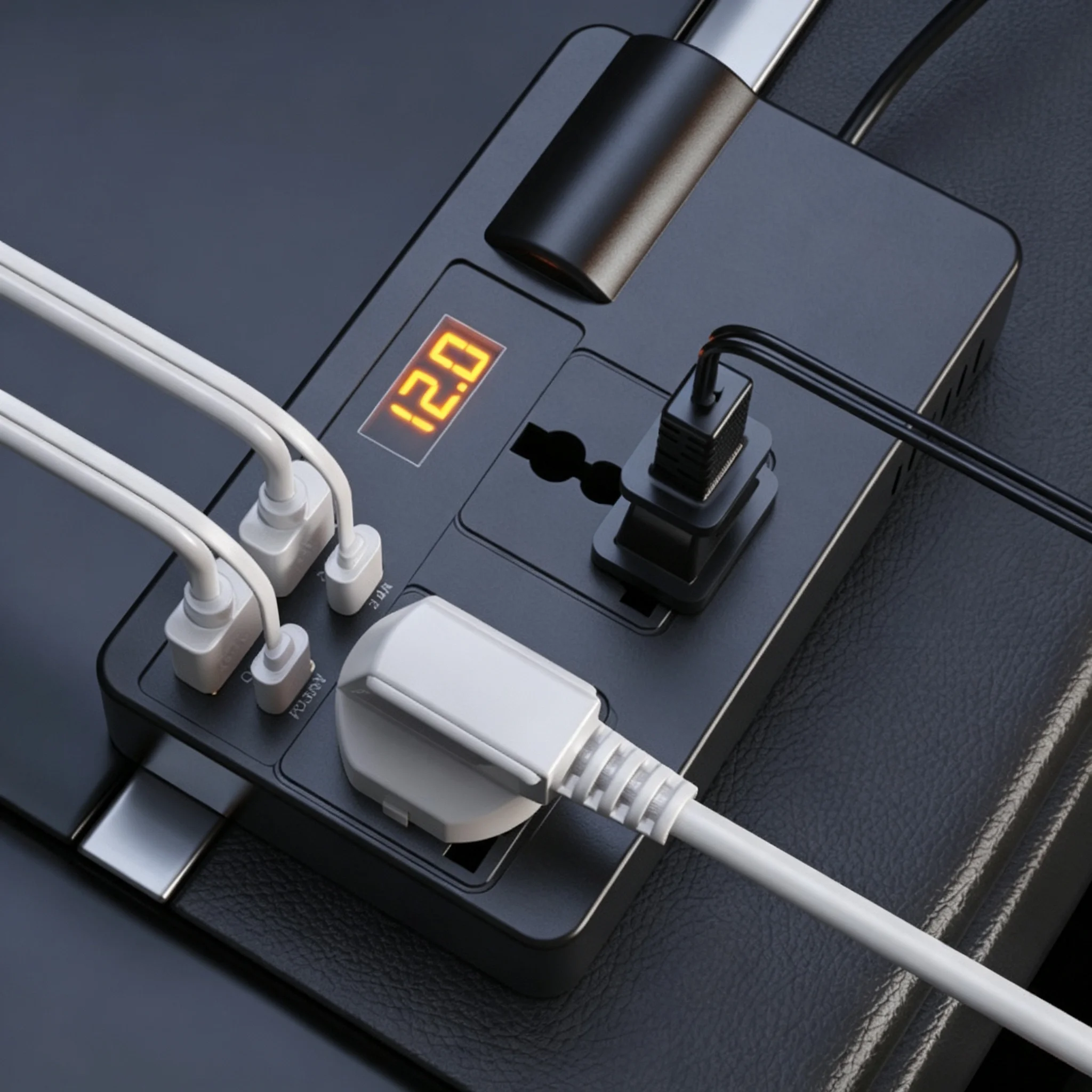 200W Car Power Inverter, 200W Car Charger, 12V/24V to 220V Smart Digital Display Car Cigarette Lighter Fast Charger, Universal Socket, Cigarette Lighter Adapter Socket, Suitable for Cars and Trucks, Portable Car Adapter, Outdoor Gear, Suitable for Vehicles, Camping, Office, Road Trips Fast Charging Car Charger
