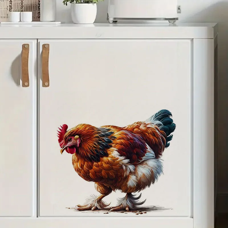 MT818# Cartoon Rooster Stickers,Wall Toilet Decal Removable, Vinyl Car Sticker for Bathroom Decor