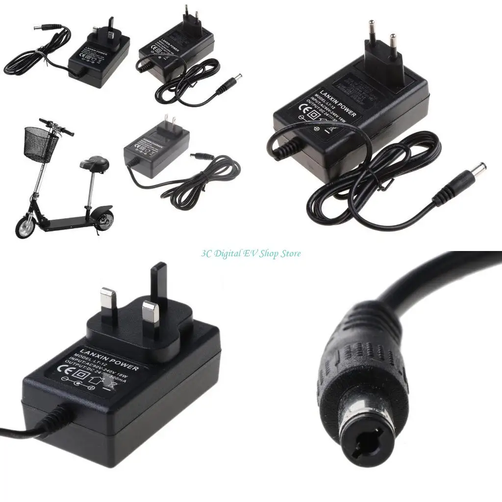 

E74D Scooter Accessy Accessy Accessy Accessy Accessy Advalling Black Power Adapter Eu/US/UK Adapter зарядный заряд