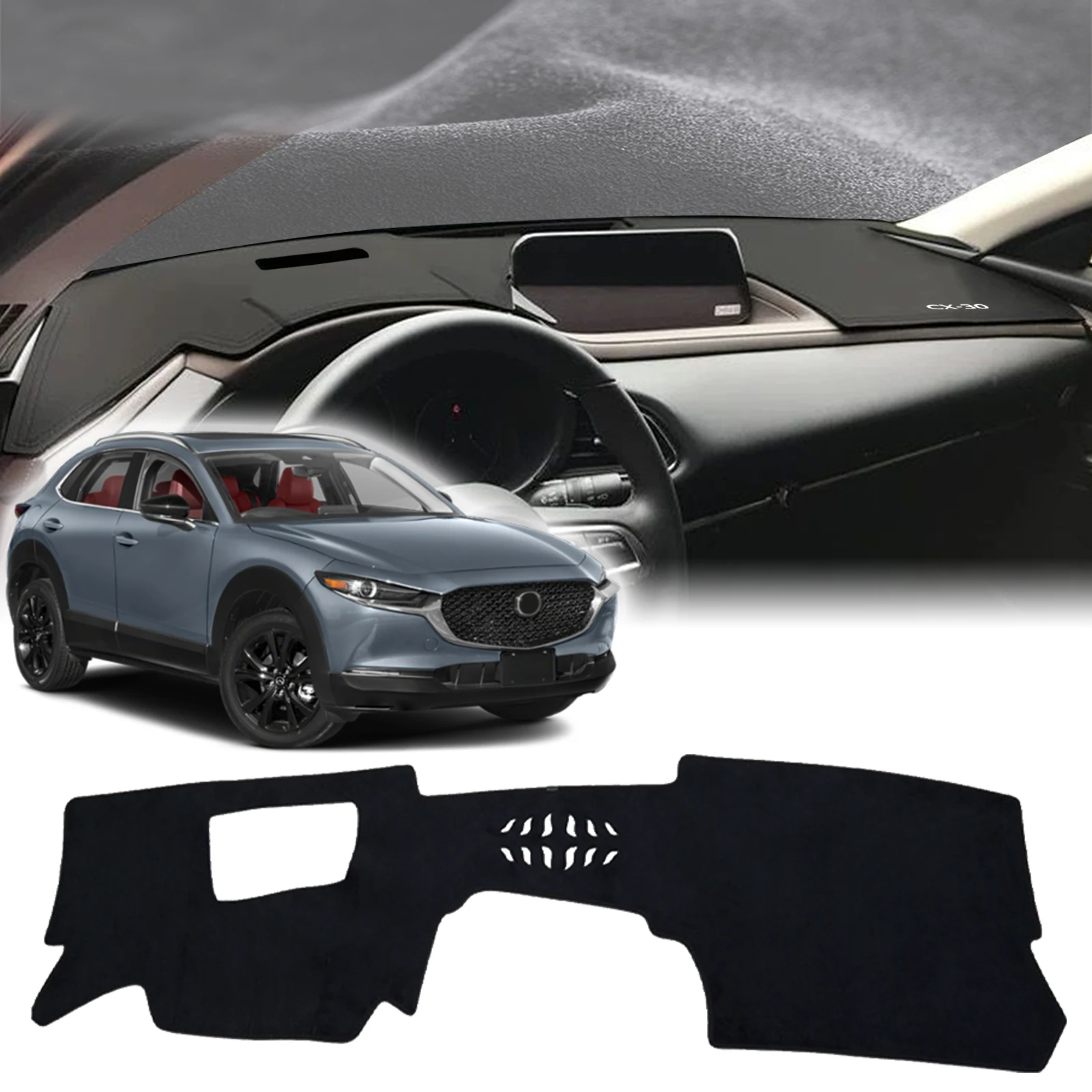 

fit for Mazda CX-30 CX30 2024 2023 2022-2019 LOGO Car Dashmat DashMat Sunshade Dashboard Cover Pad Protective Carpet Accessories
